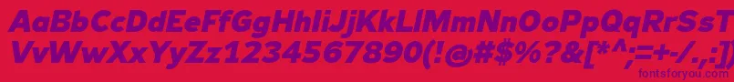 Zeppelin33BoldItalic Font – Purple Fonts on Red Background