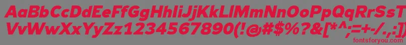 More about Zeppelin33BoldItalic Font Zeppelin33BoldItalic Font – Red Fonts on Gray Background
