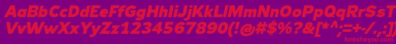 Zeppelin33BoldItalic Font – Red Fonts on Purple Background