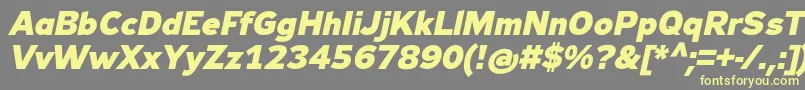 Zeppelin33BoldItalic Font – Yellow Fonts on Gray Background