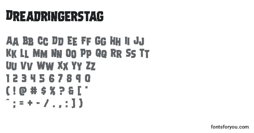 Шрифт Dreadringerstag – алфавит, цифры, специальные символы