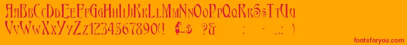 Escoffee-Schriftart – Rote Schriften auf orangefarbenem Hintergrund