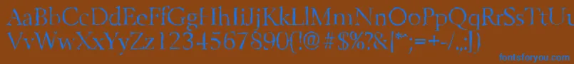 BelfastrandomLightRegular Font – Blue Fonts on Brown Background