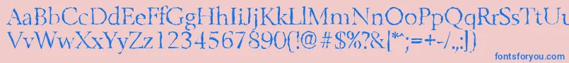 BelfastrandomLightRegular Font – Blue Fonts on Pink Background