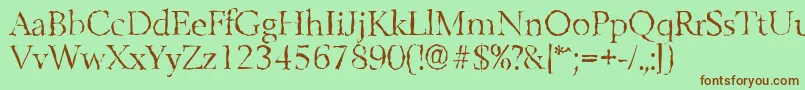 BelfastrandomLightRegular Font – Brown Fonts on Green Background