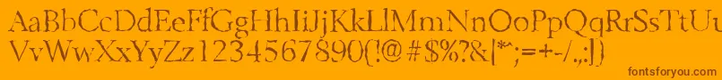 BelfastrandomLightRegular Font – Brown Fonts on Orange Background