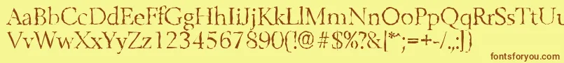 BelfastrandomLightRegular Font – Brown Fonts on Yellow Background