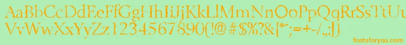 BelfastrandomLightRegular Font – Orange Fonts on Green Background