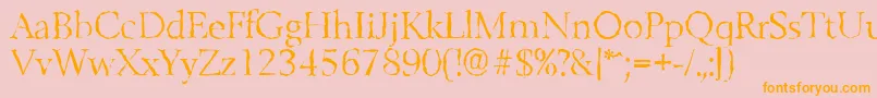BelfastrandomLightRegular Font – Orange Fonts on Pink Background