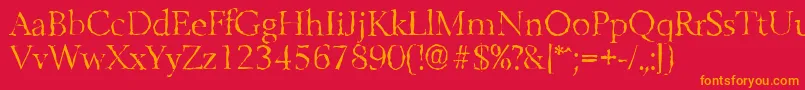 BelfastrandomLightRegular Font – Orange Fonts on Red Background