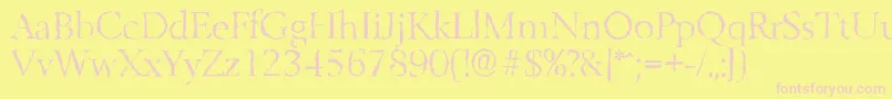 BelfastrandomLightRegular Font – Pink Fonts on Yellow Background