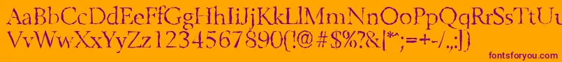 BelfastrandomLightRegular Font – Purple Fonts on Orange Background