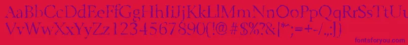 Czcionka BelfastrandomLightRegular – fioletowe czcionki na czerwonym tle