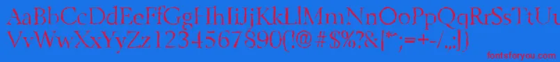 BelfastrandomLightRegular Font – Red Fonts on Blue Background