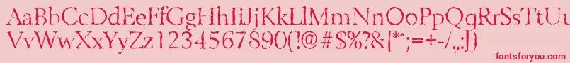 BelfastrandomLightRegular Font – Red Fonts on Pink Background