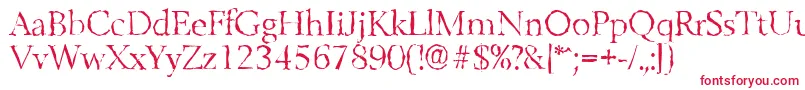 BelfastrandomLightRegular-Schriftart – Rote Schriften auf weißem Hintergrund