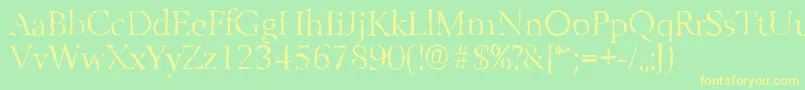 BelfastrandomLightRegular Font – Yellow Fonts on Green Background