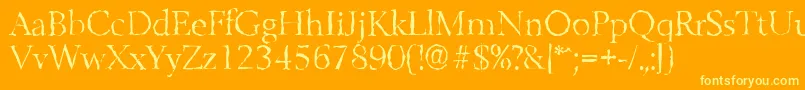 BelfastrandomLightRegular Font – Yellow Fonts on Orange Background