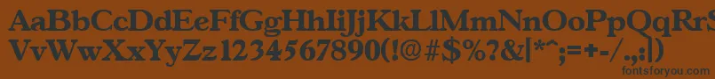 フォントGascogneBold – 黒い文字が茶色の背景にあります