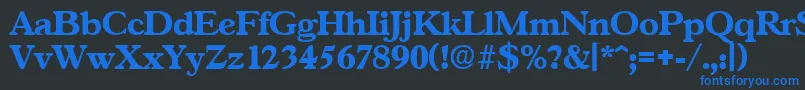 GascogneBold Font – Blue Fonts on Black Background