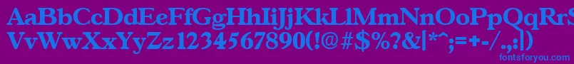 フォントGascogneBold – 紫色の背景に青い文字