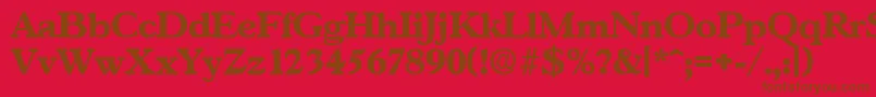 フォントGascogneBold – 赤い背景に茶色の文字