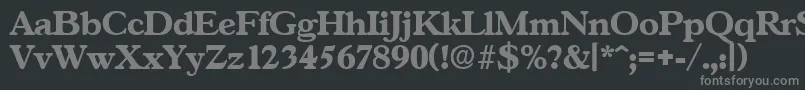 フォントGascogneBold – 黒い背景に灰色の文字