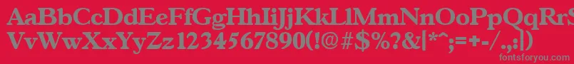 フォントGascogneBold – 赤い背景に灰色の文字