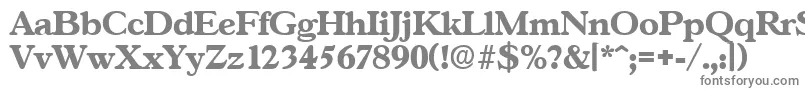 フォントGascogneBold – 白い背景に灰色の文字