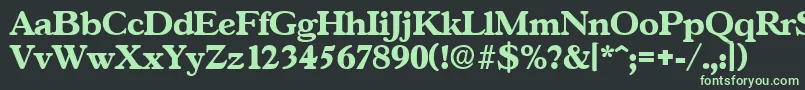 フォントGascogneBold – 黒い背景に緑の文字