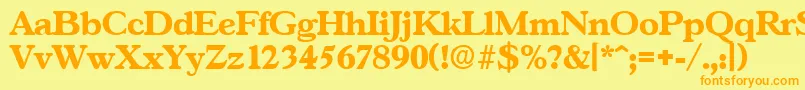 GascogneBold Font – Orange Fonts on Yellow Background