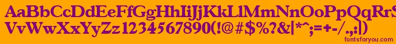 GascogneBold Font – Purple Fonts on Orange Background