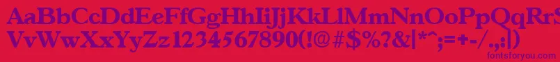 GascogneBold Font – Purple Fonts on Red Background