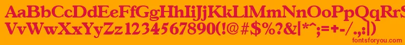GascogneBold Font – Red Fonts on Orange Background