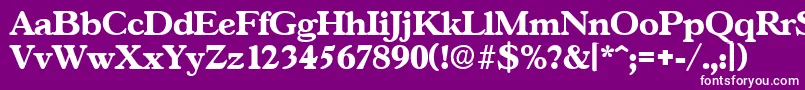 フォントGascogneBold – 紫の背景に白い文字