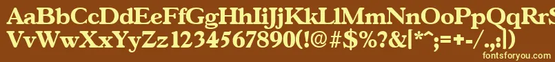 GascogneBold Font – Yellow Fonts on Brown Background