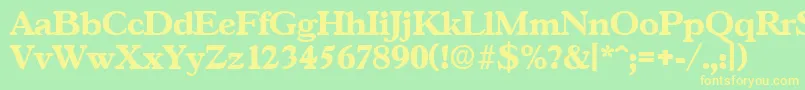 GascogneBold Font – Yellow Fonts on Green Background