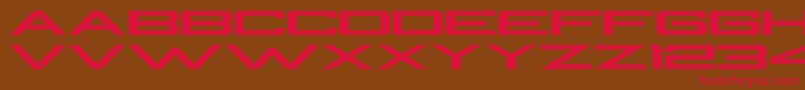 フォントBeAPro – 赤い文字が茶色の背景にあります。