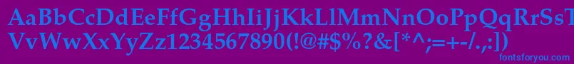 TexgyrepagellaBold Font – Blue Fonts on Purple Background