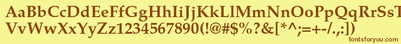 Шрифт TexgyrepagellaBold – коричневые шрифты на жёлтом фоне