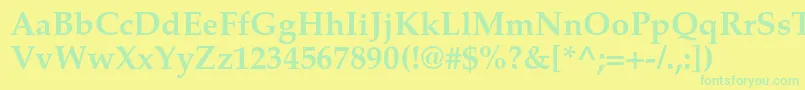 TexgyrepagellaBold Font – Green Fonts on Yellow Background