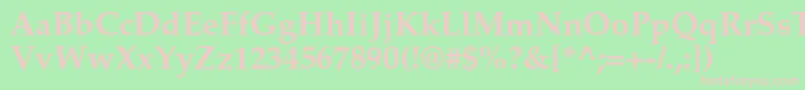 TexgyrepagellaBold Font – Pink Fonts on Green Background