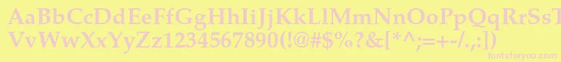 TexgyrepagellaBold Font – Pink Fonts on Yellow Background