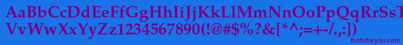 TexgyrepagellaBold Font – Purple Fonts on Blue Background