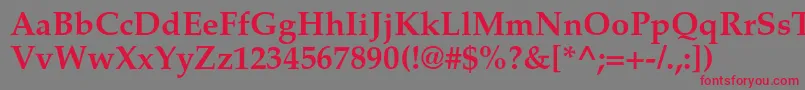 TexgyrepagellaBold Font – Red Fonts on Gray Background