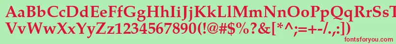 TexgyrepagellaBold Font – Red Fonts on Green Background