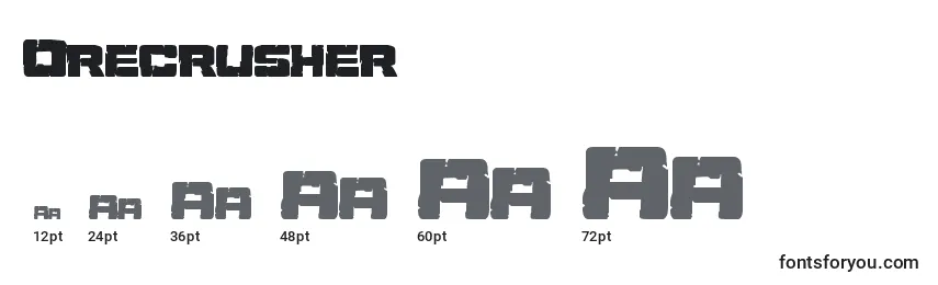 Размеры шрифта Orecrusher
