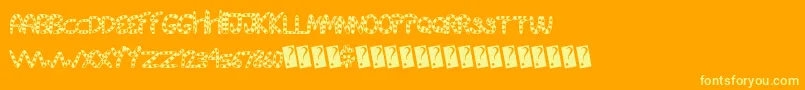 Tigertails Font – Yellow Fonts on Orange Background