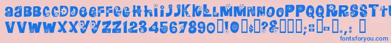 Floralies Font – Blue Fonts on Pink Background