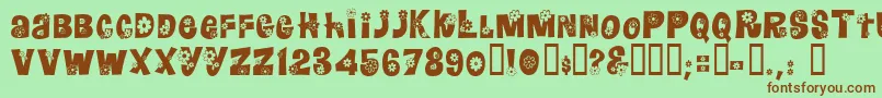 Floralies Font – Brown Fonts on Green Background